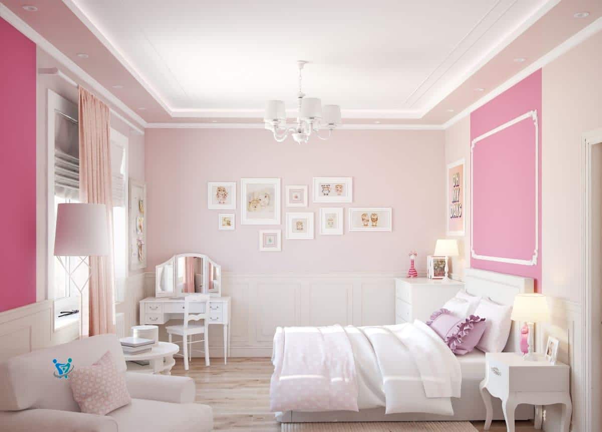 اللون الوردي الفاتحغرفة نوم